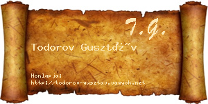 Todorov Gusztáv névjegykártya